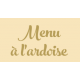 Menu à l'Ardoise