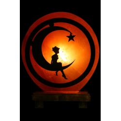 Lampe de sel panneau bois Petit Prince