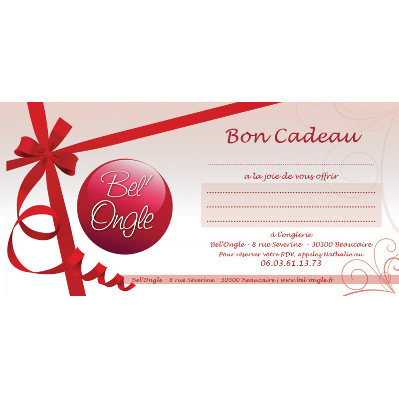 Bon cadeau Bel'Ongle 40€ - Achetons à Beaucaire